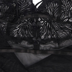 Subblime - Babydoll  Bretelles En Dentelle Réglables Noir S/M